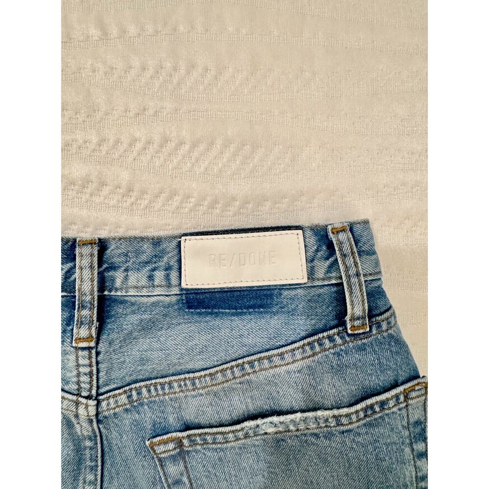RE/DONE 70s Ultra High Rise Stove Pipe Jeans 29 Worn Blue Raw Hem Cotton REDONE - Picture 9 of 16